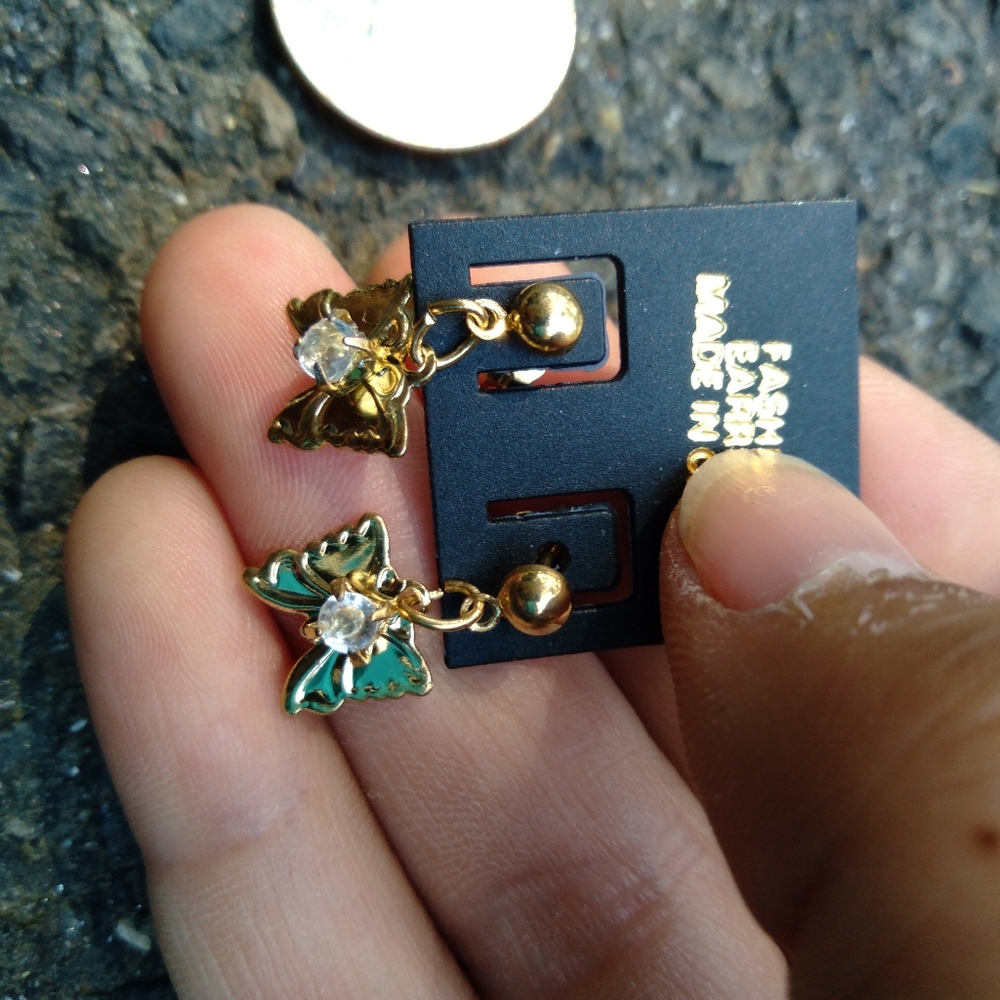 90s early 2000s deadstock butterfly earrings